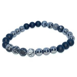 Minerální náramek hematit, onyx, obsidián - OCHRÁNCE